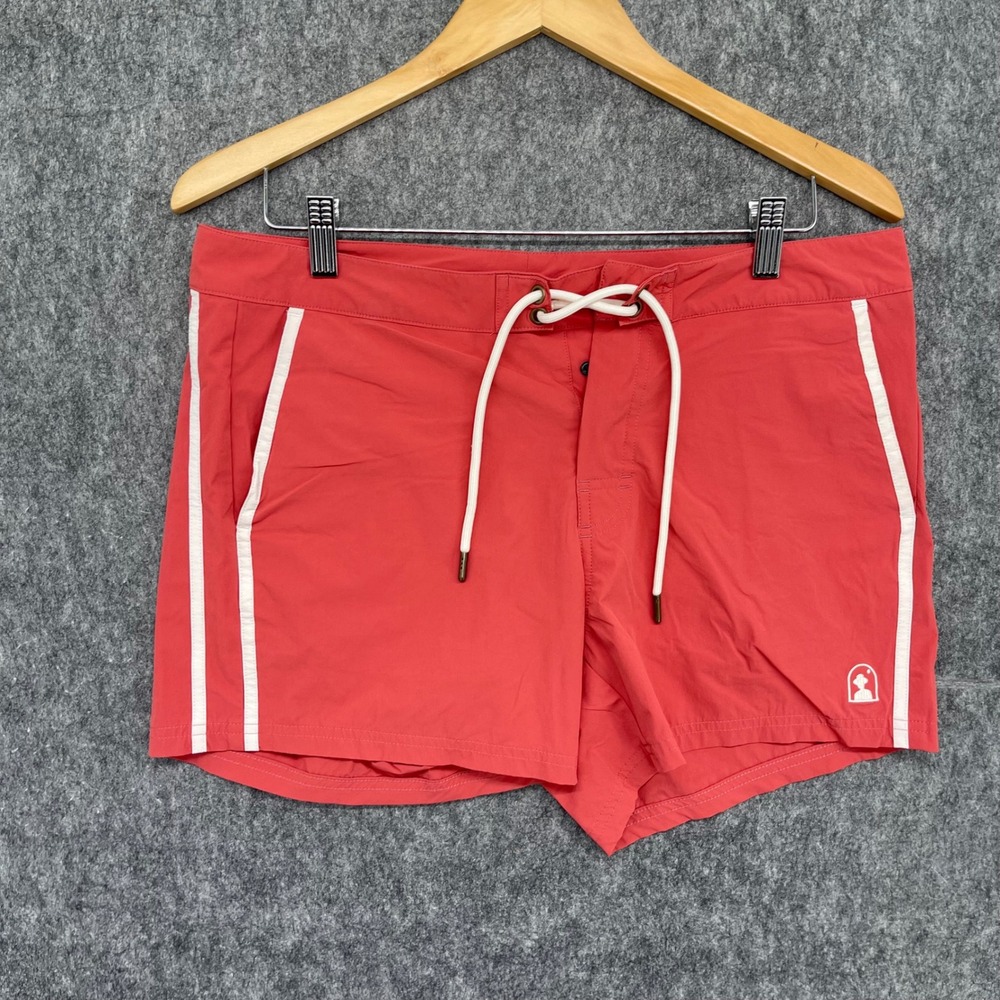 Dandy Del Mar Swim Trunks Mens 34 Coral Red Retro Board Shorts